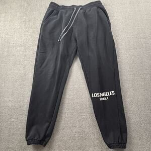 YoungLA Pants Adult Size Large Black Sweatpants Active Athleisure Casual Men's